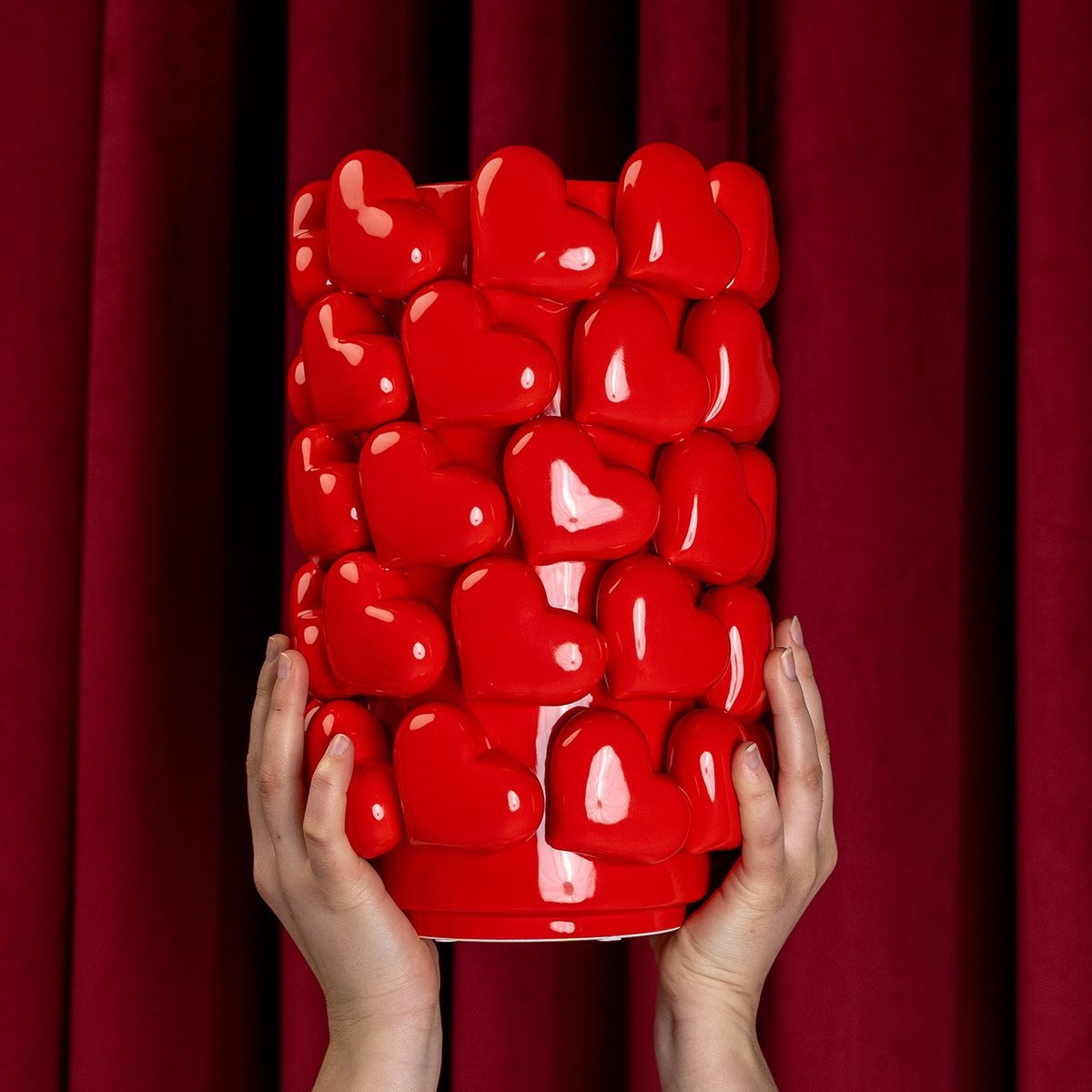 Vase coeurs rouge, KARE DESIGN