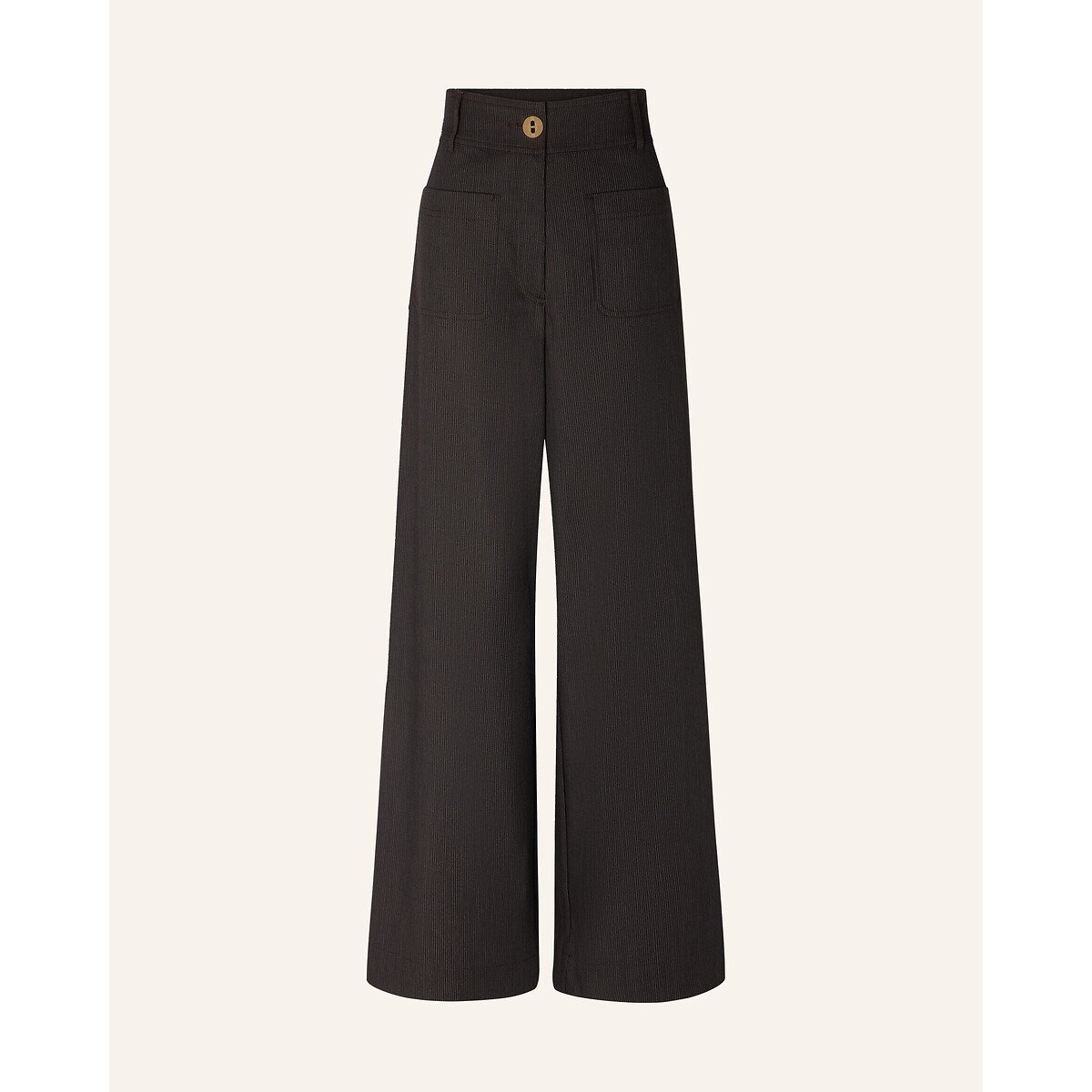 Manhatti Fine Striped Wide Leg Trousers brown, SESSUN