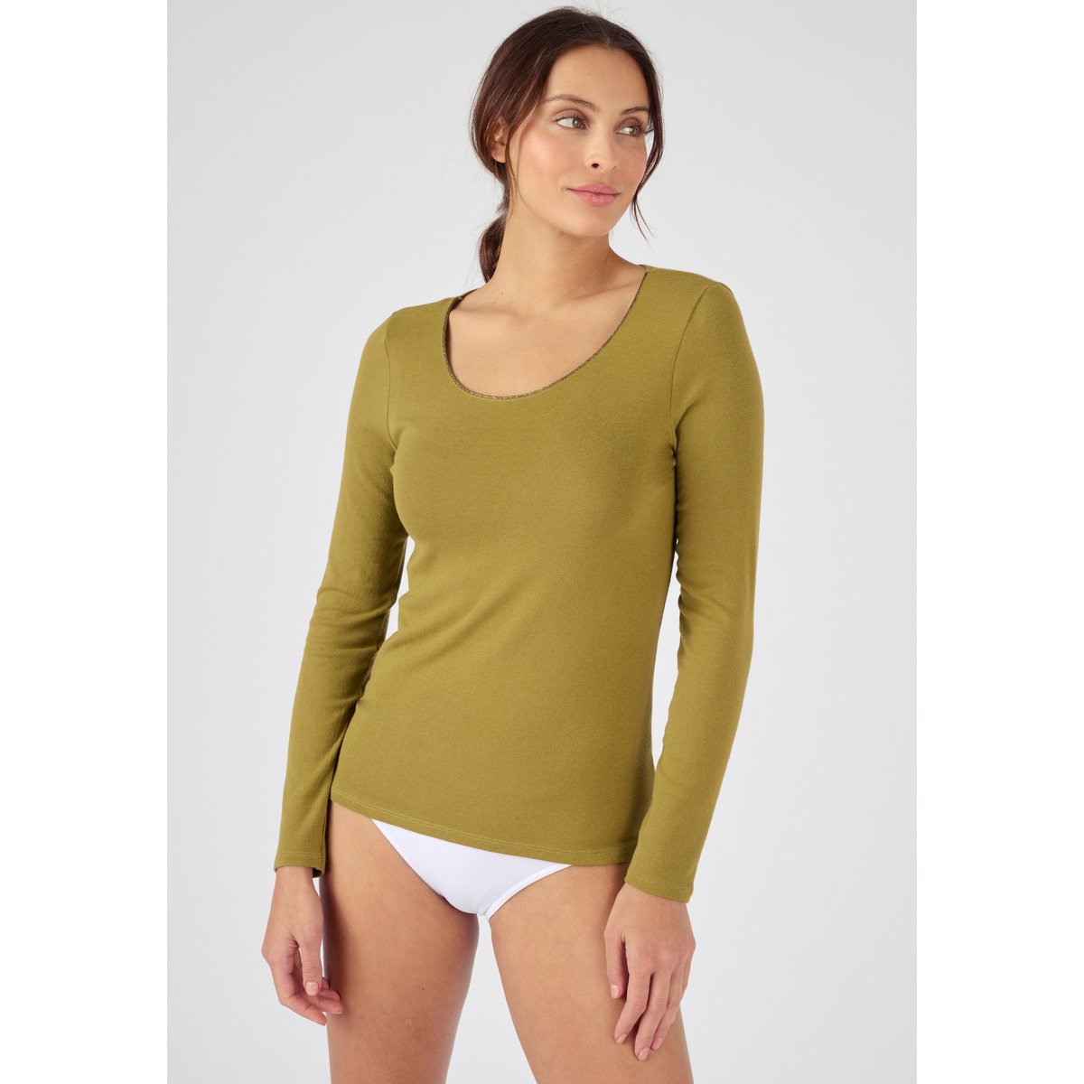 Tee-shirt Thermolactyl Sensitive Degré 3 vert bronze, DAMART