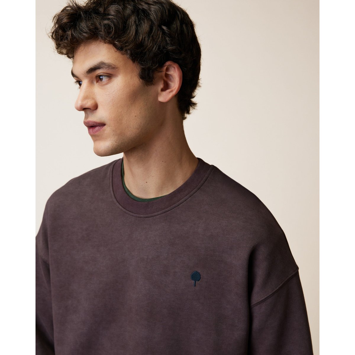 Sweat en molleton marron et taupe, FAGUO