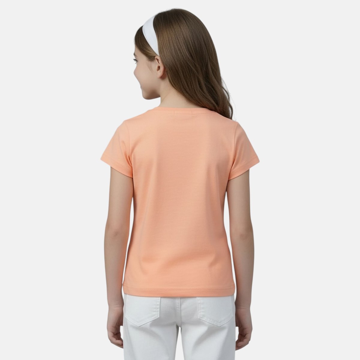 T-shirt manches courtes imprimé, col rond GIRLY corail, LEE COOPER