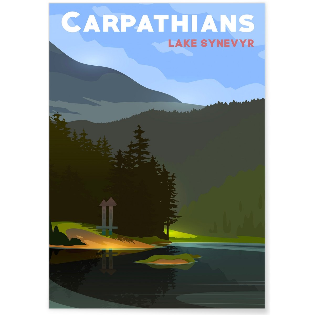 Affiche Carpathians blanc, L'AFFICHERIE
