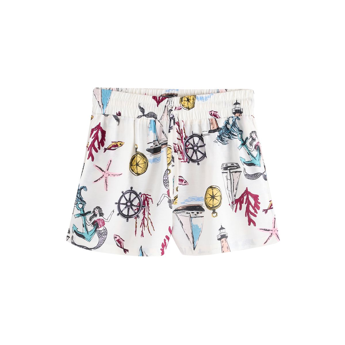 Ensemble pyjama short à nouer sur le devant sirène de crème, NEXT