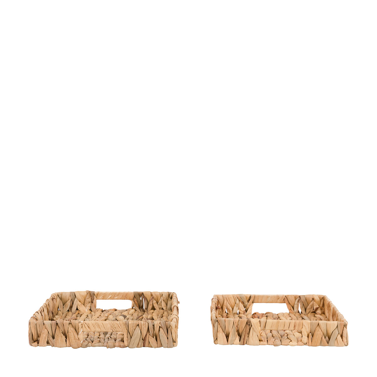 Set of 2 Alma Woven Rectangular Trays in Natural brown , ÉDITÉ