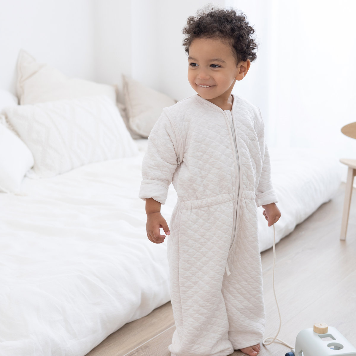 Gigoteuse avec moufles mi-saison - TOG 1.5 Matelassé confort ecru, BEMINI