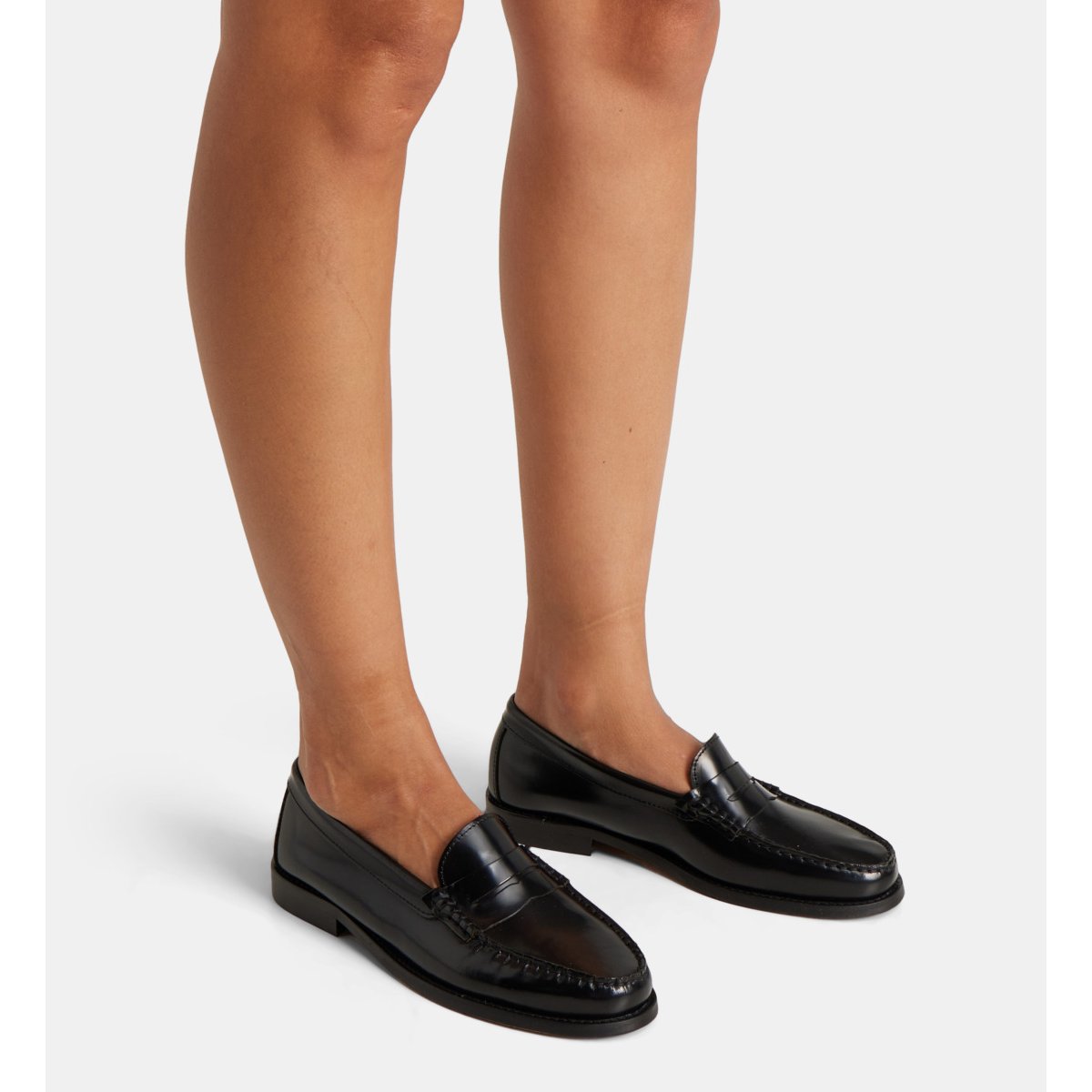 Mocassins plats thérèse en cuir noir, GALERIES LAFAYETTE