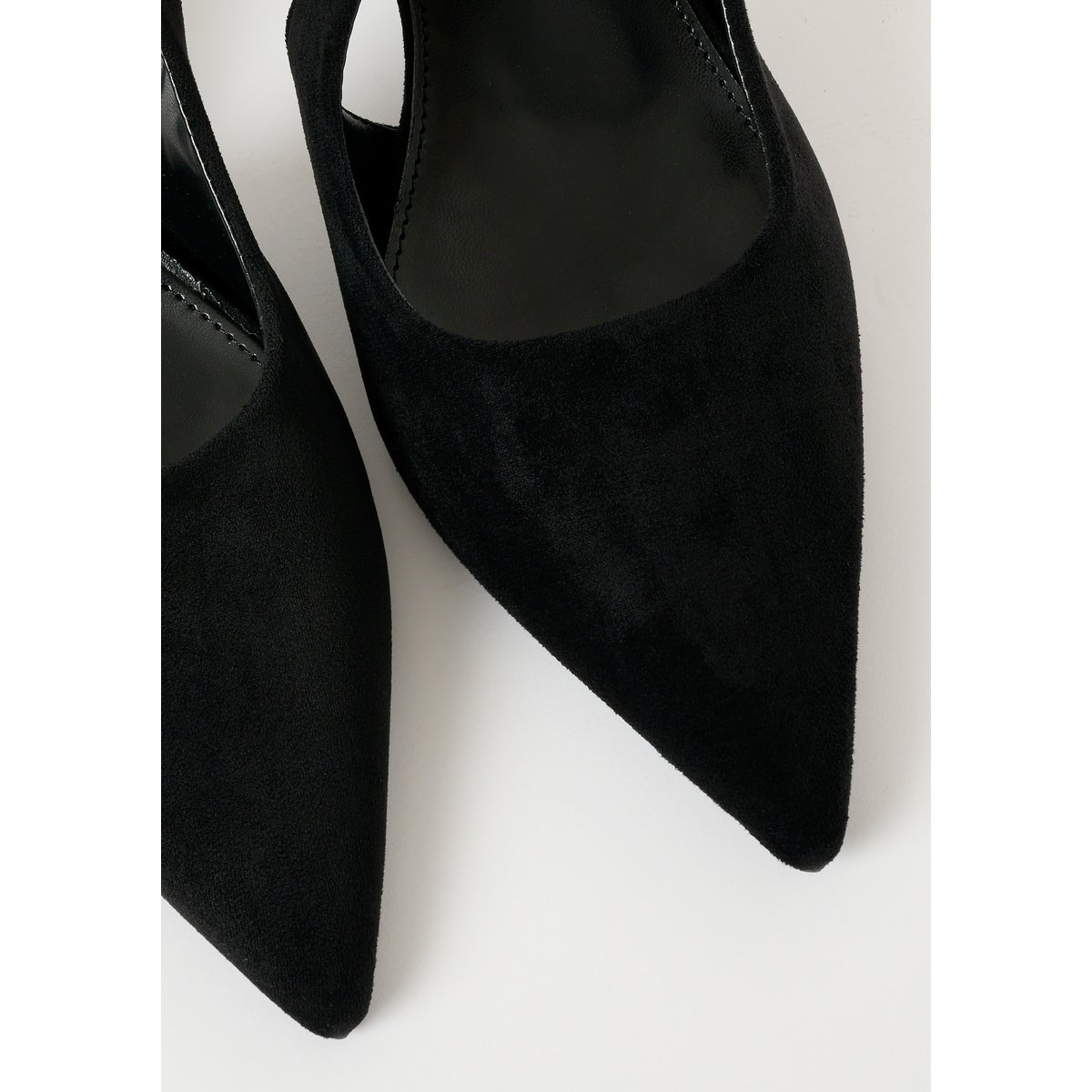 Escarpins slingback en suédine noir, LOLALIZA