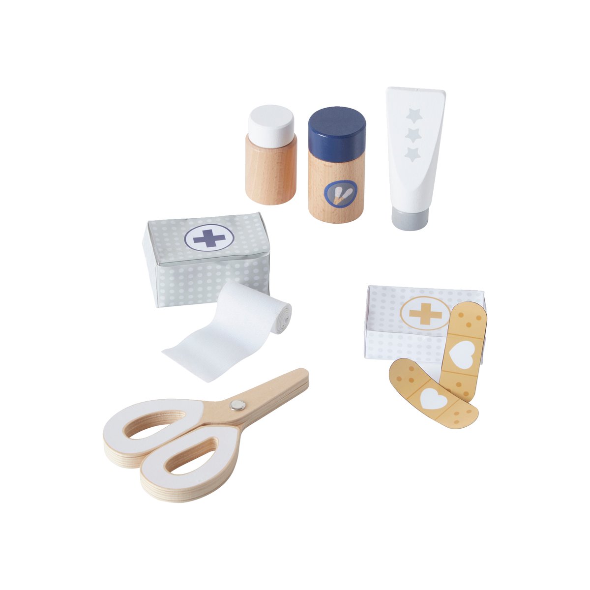 Set docteur pour poupon en bois blanc, VERTBAUDET