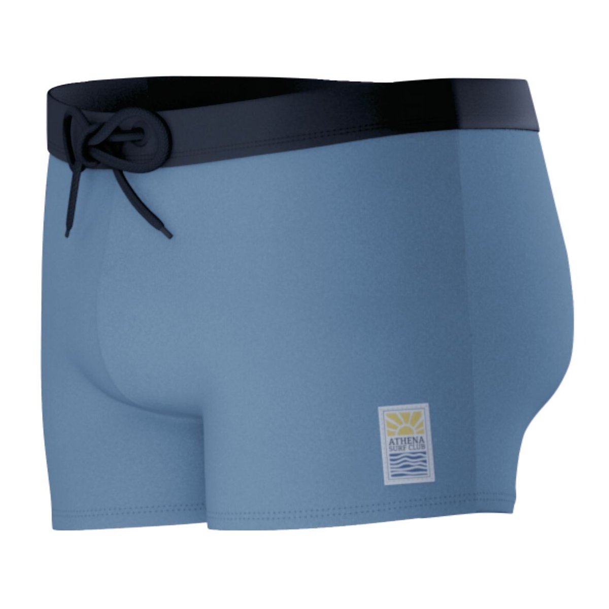 Boxer de bain avec poche zippée gris bleu, ATHENA
