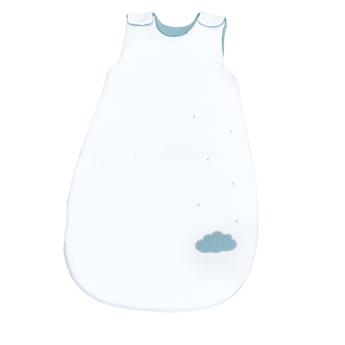 Gigoteuse en coton blanc/bleu, SAUTHON