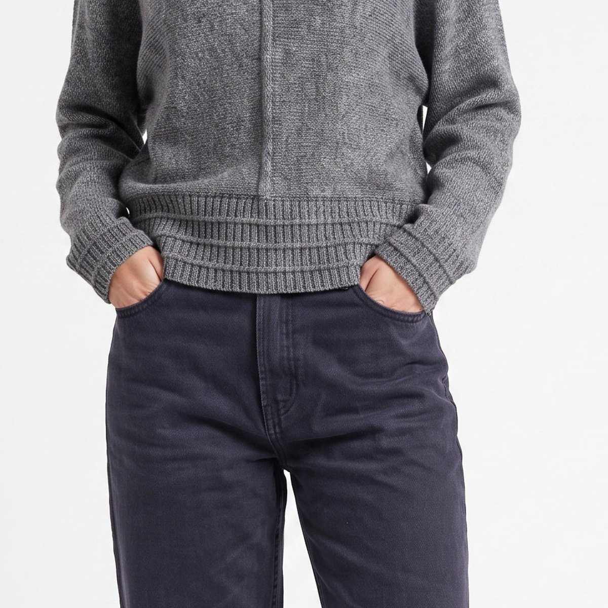 Pull maille torsadée col rond manches longues CORIA gray, ARTLOVE