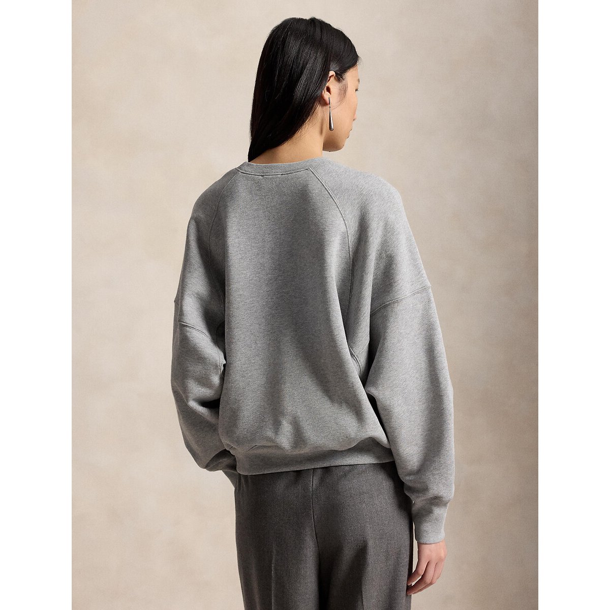 Sweat col rond imprimé écusson gris, POLO RALPH LAUREN