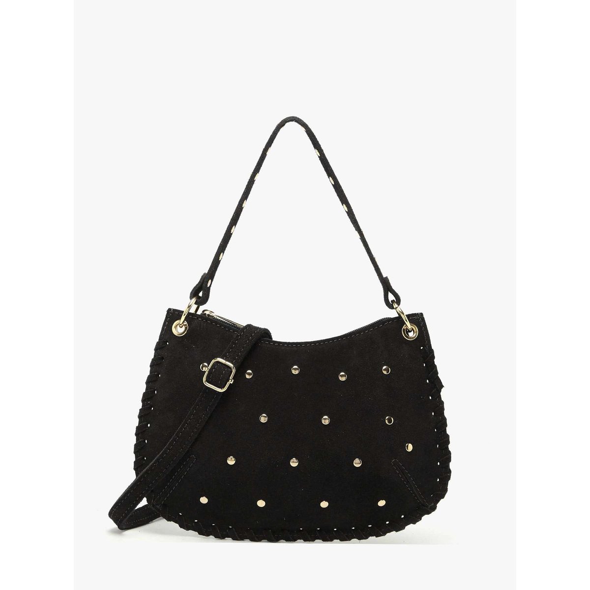 Sac porté épaule Velvet cuir nero, MILANO