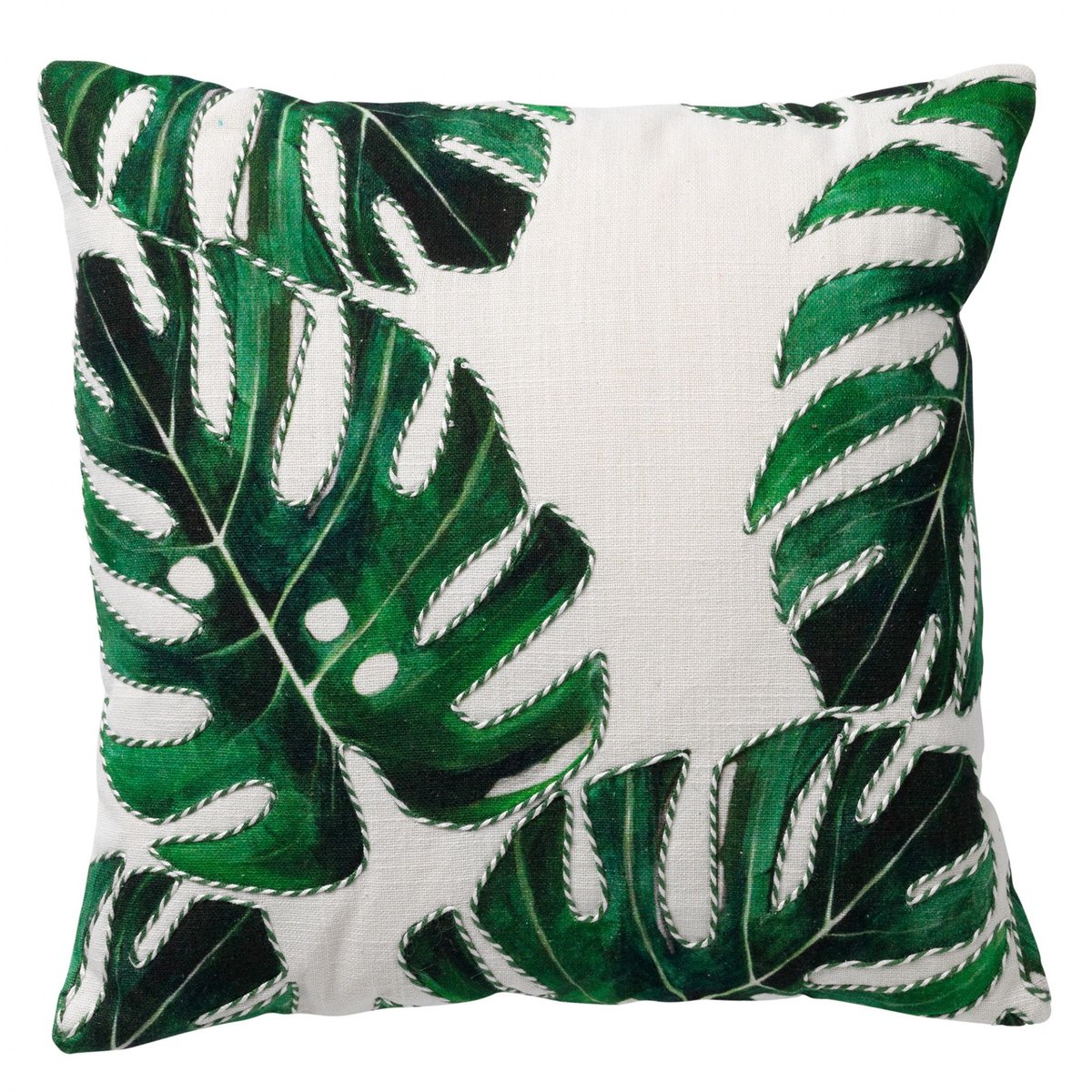 Coussin Leafy blanc cassé, DUTCH DECOR