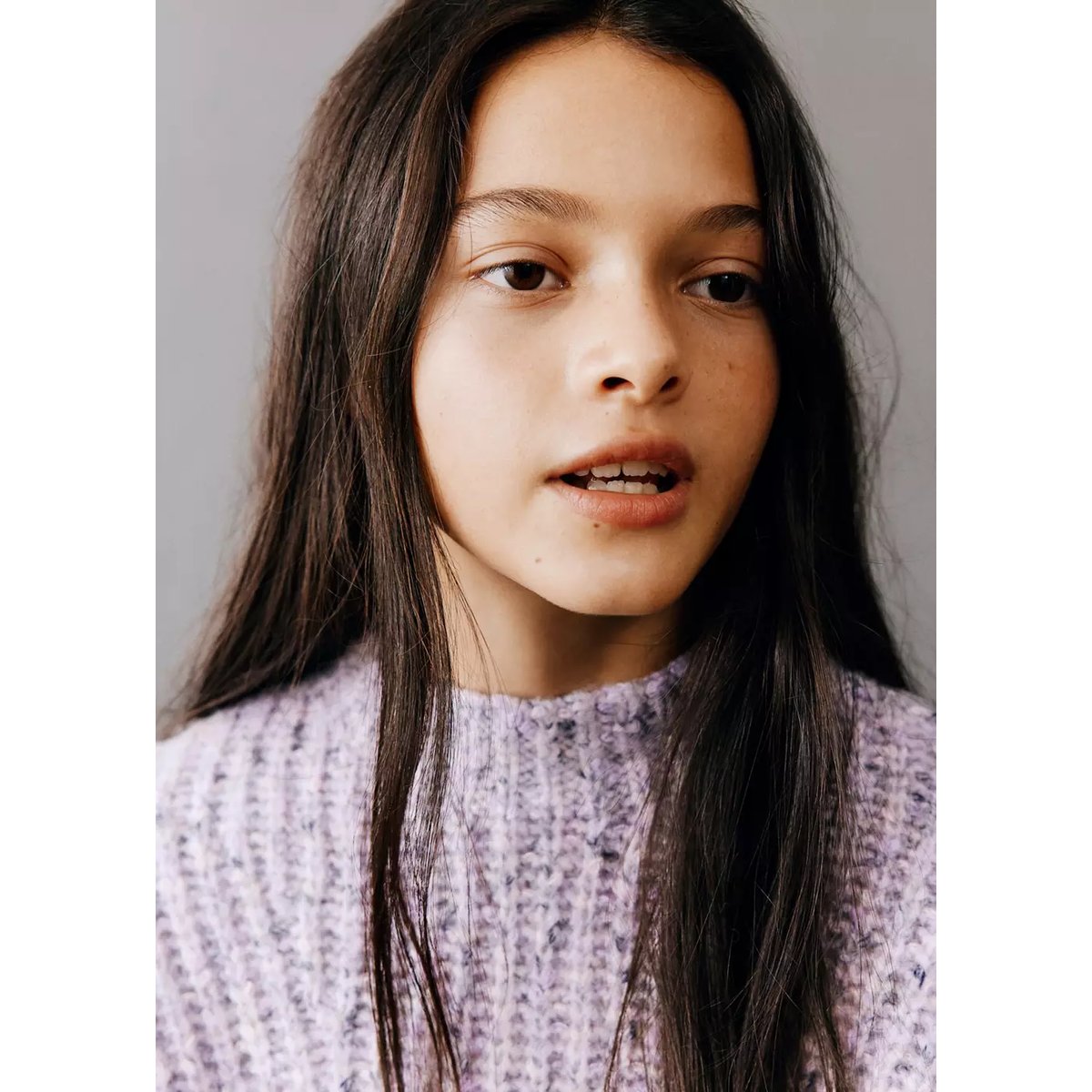 Pull côtelé jaspé lilas, MANGO KIDS