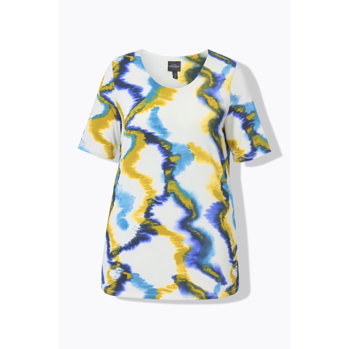 T-shirt au tombé fluide. Décolleté rond et blanc neige, ULLA POPKEN