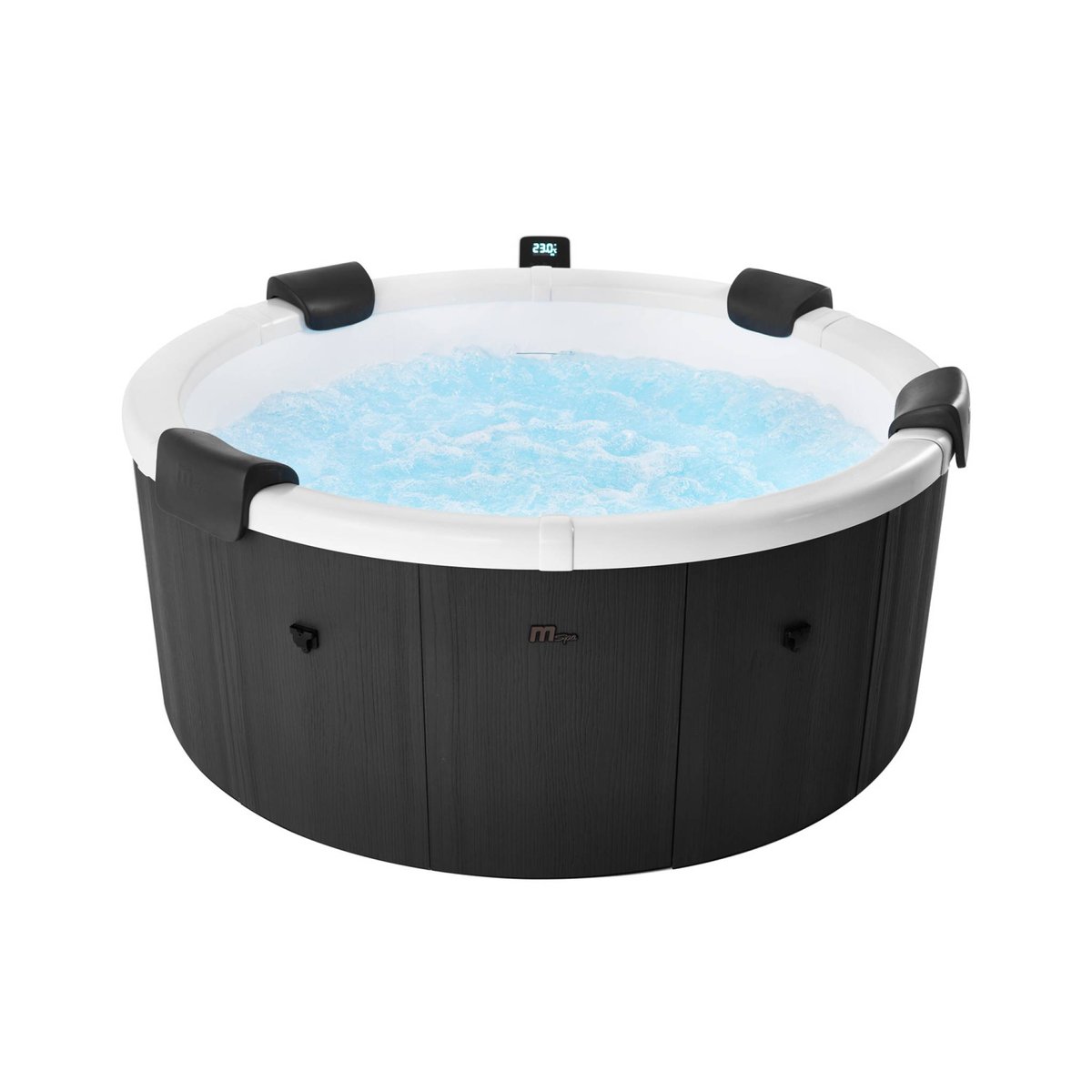 Spa rigide 6 places 180cm rond hydromassage 4 coussins bâche + housse DENVER couleur unique, MSPA