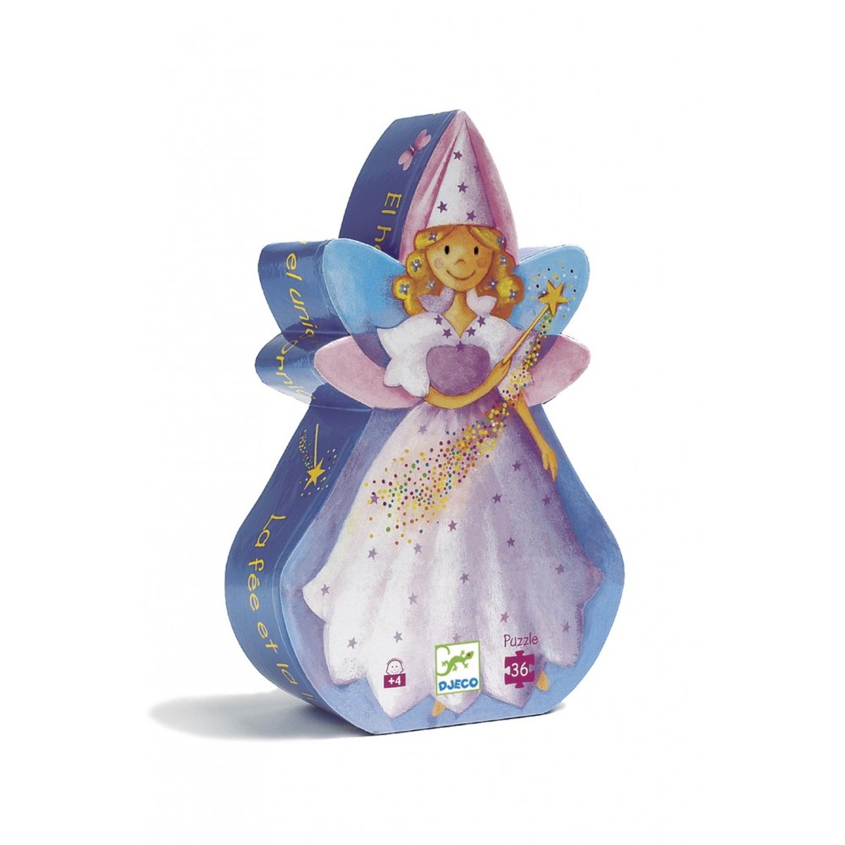 Puzzle silhouette La fée et la licorne violet, DJECO