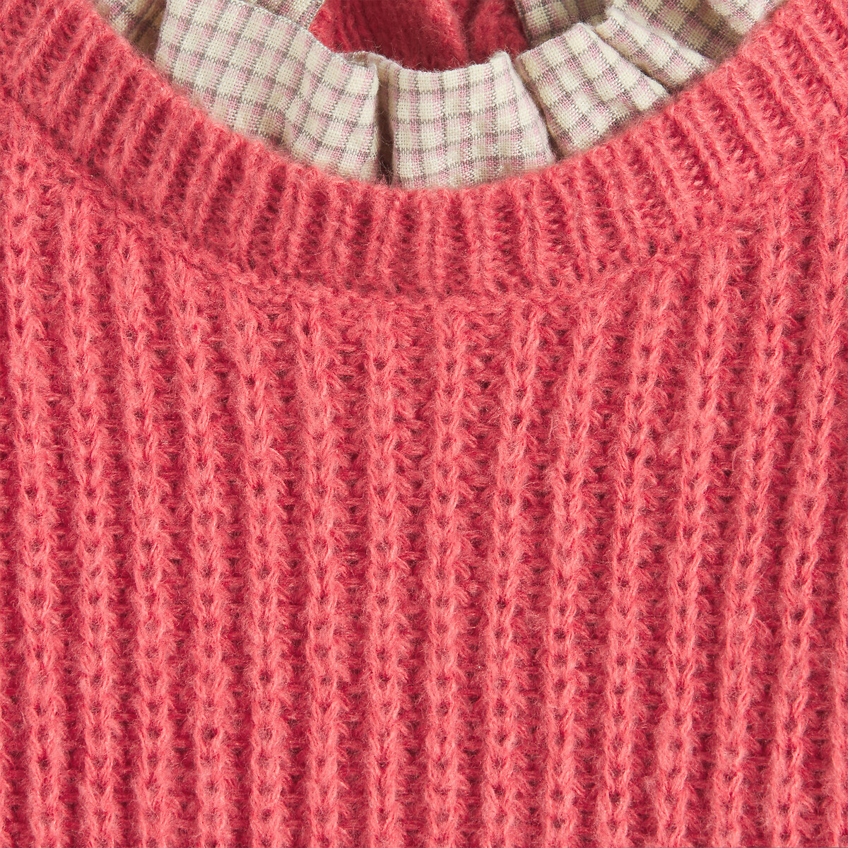 Pull chemise, effet 2 en 1 rose, LA REDOUTE COLLECTIONS
