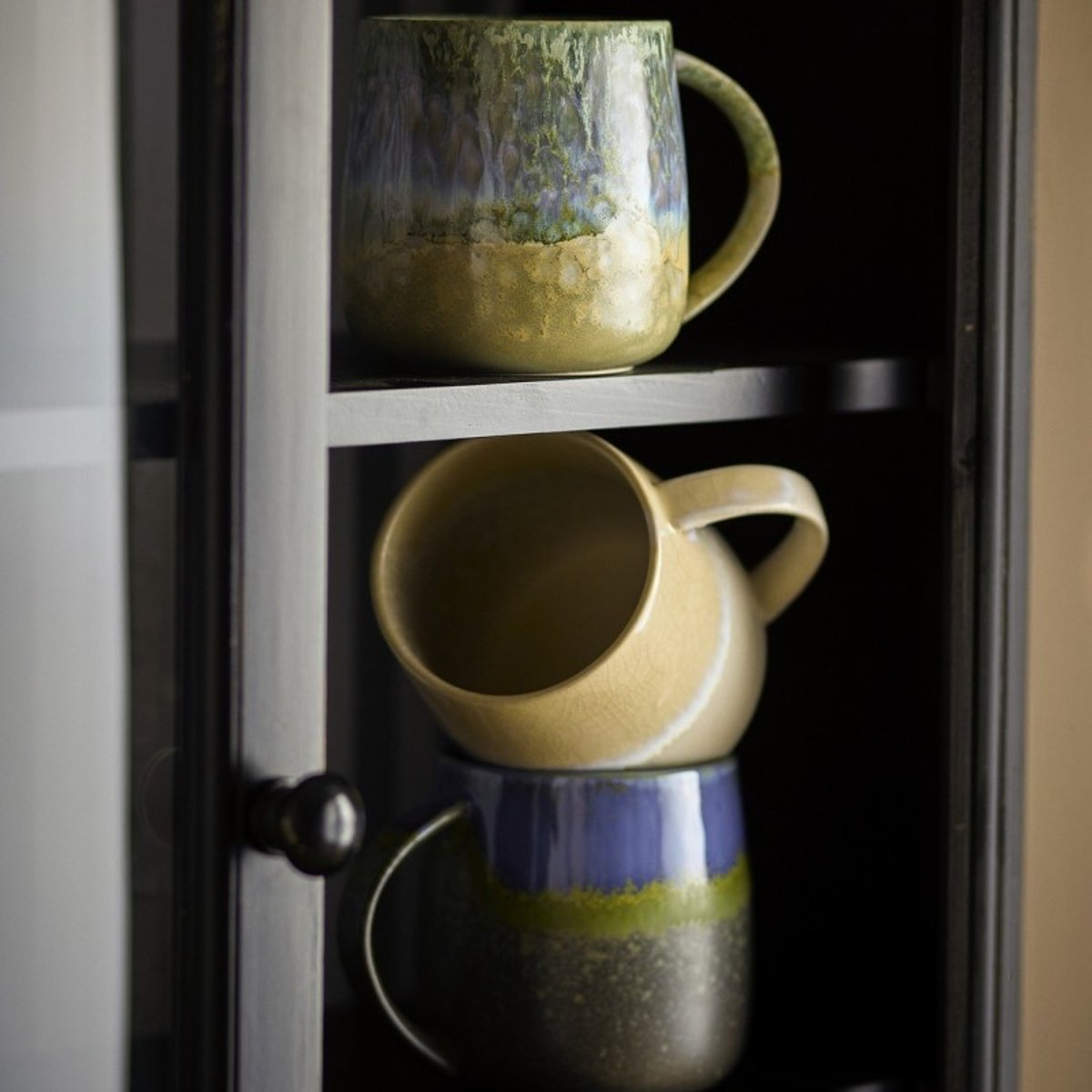 Mug artisanal grès émaillé  Cloe set de 3 multicolore, BLOOMINGVILLE