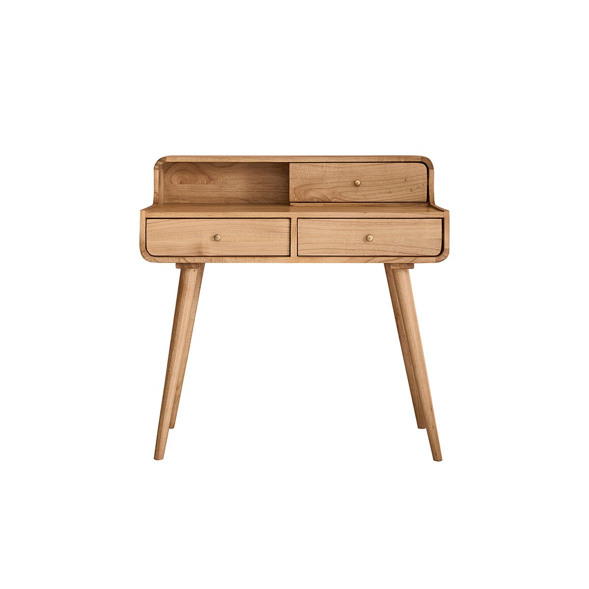 Bureau en bois massif 90 cm 3 tiroirs FIFTIES naturel, BERAH GETAH