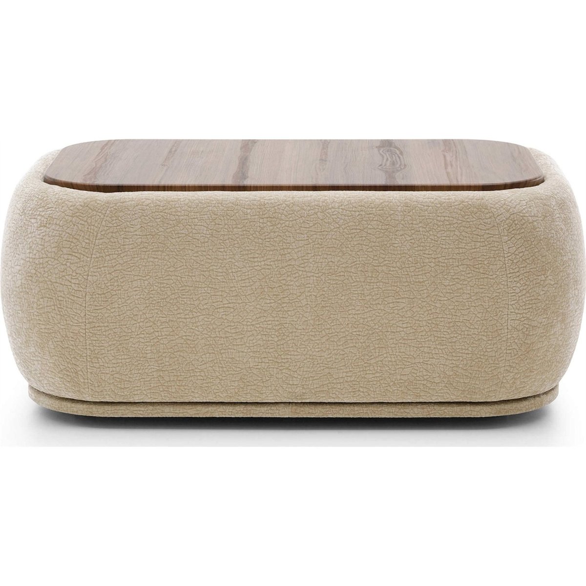 Pouf module rectangulaire BOMMO beige chenille, RECOLLECTION