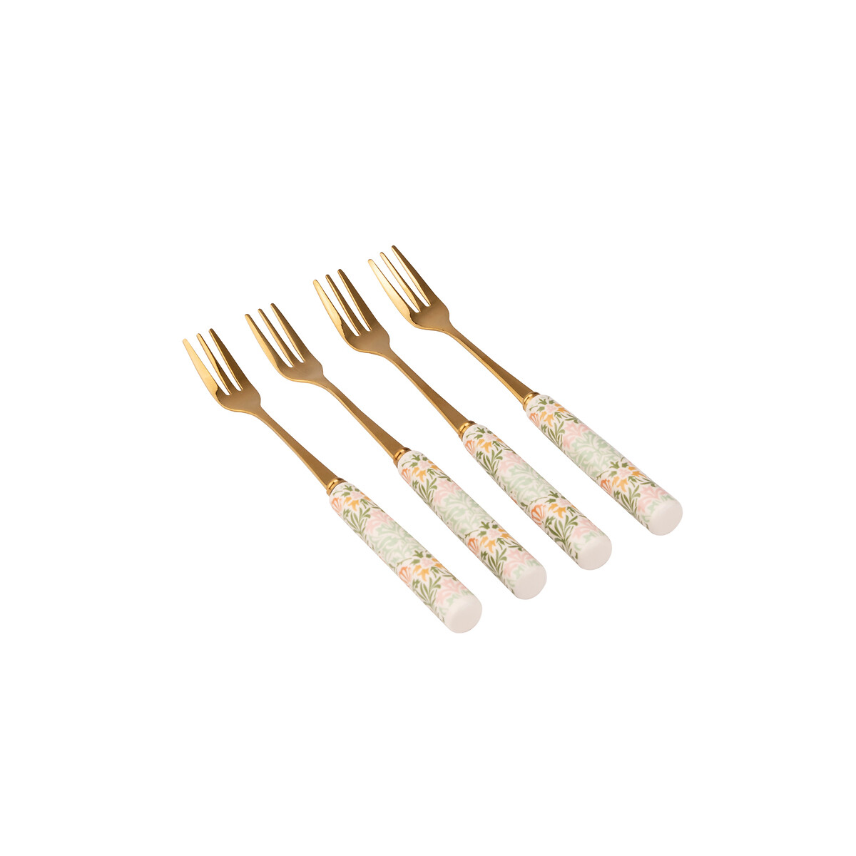 Set of 4 Kitchen Garden Cake Forks multi-coloured, WILLIAM MORRIS AT HOME