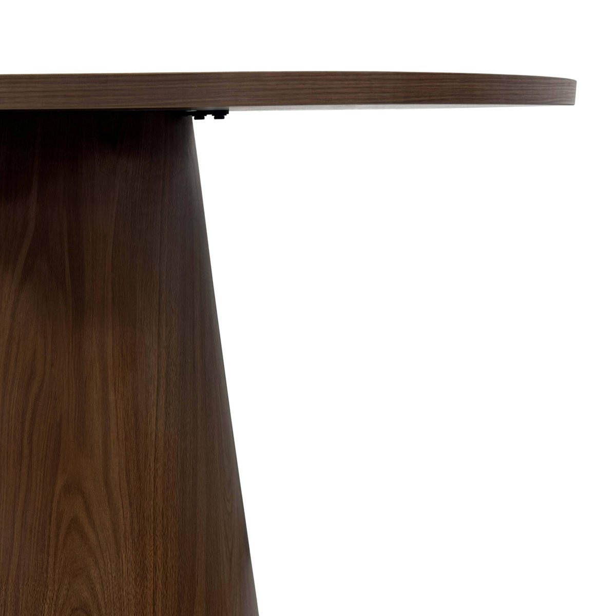Table à manger ronde effet bois 4 personnes FSC 120 cm, NOELIE bois foncé, OVIALA