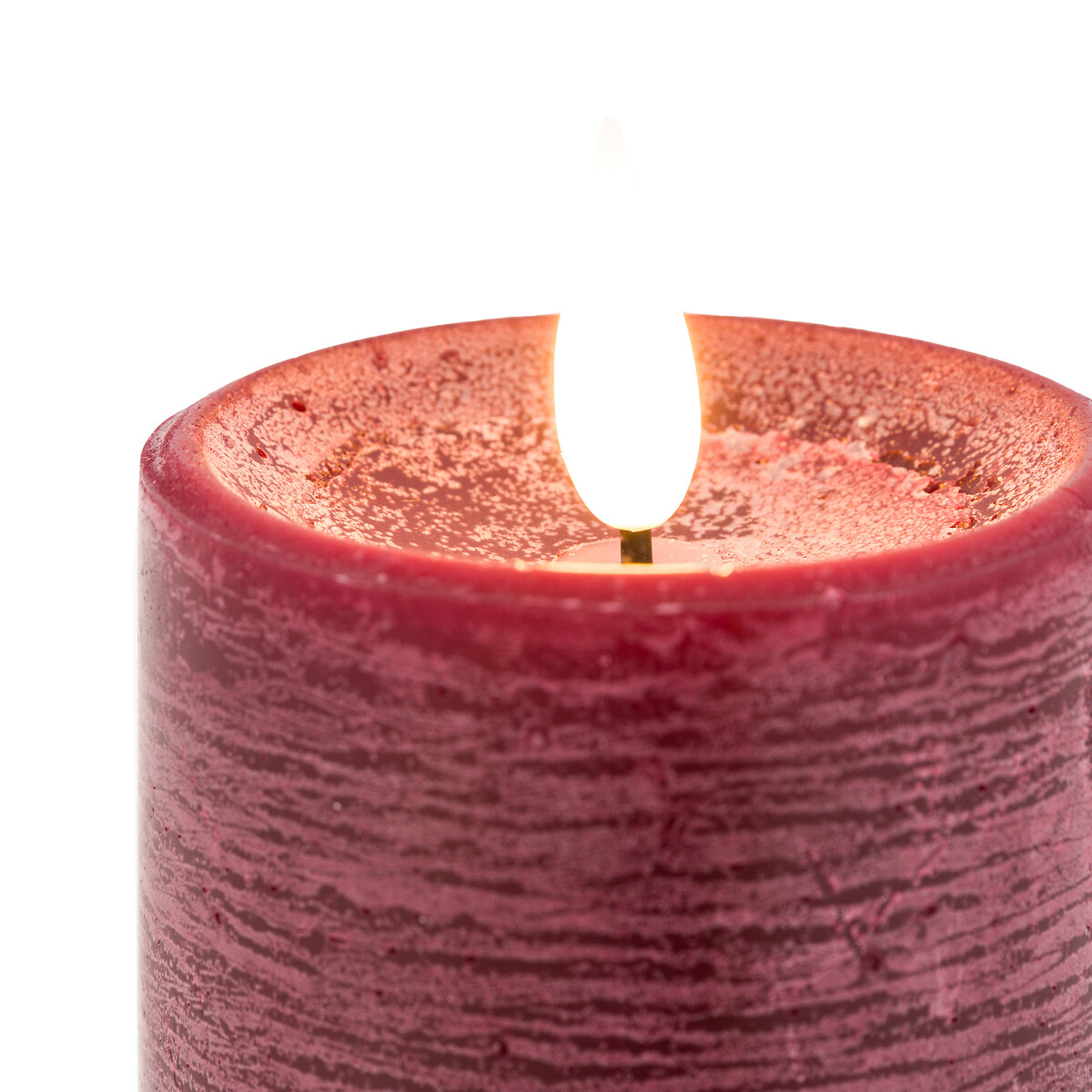 Set of 3 LED 1-Wick Candles in Oxblood red, ÉDITÉ
