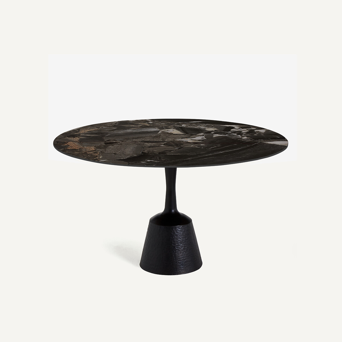 Base de mesa de hierro martillado, Leor café tostado, AM.PM