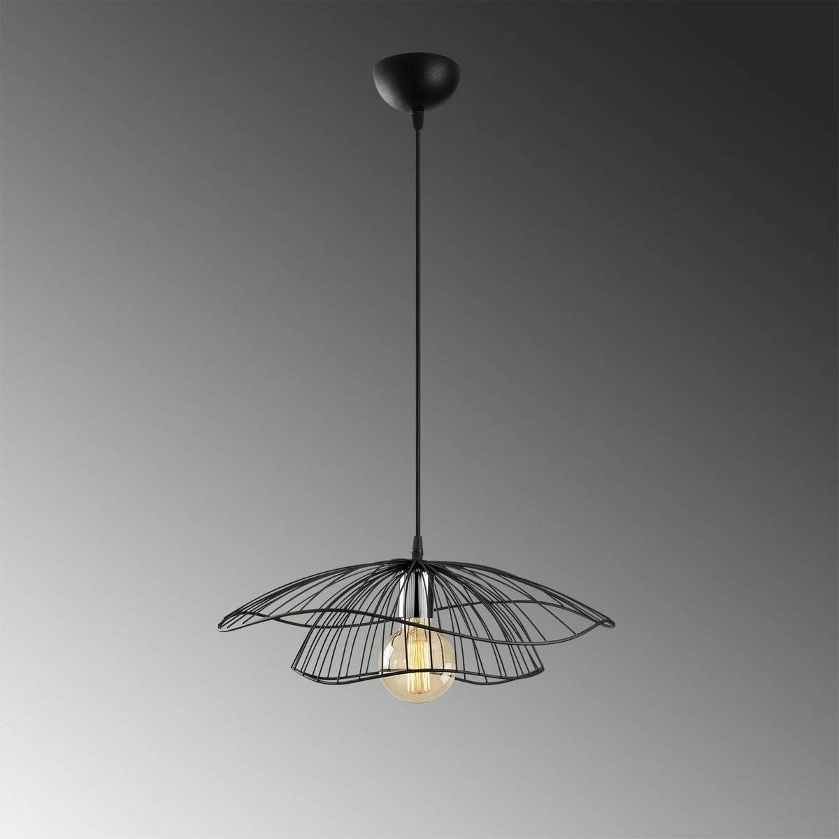 Suspension en métal filaire SINOP noir, PIER IMPORT