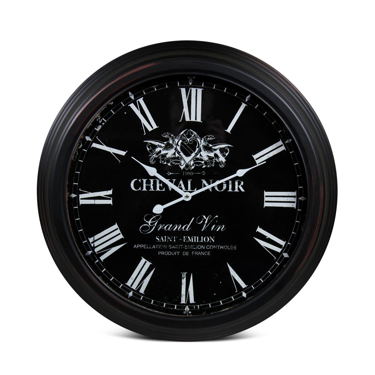 Horloge ancienne murale cheval noir, DECORATION D’AUTREFOIS