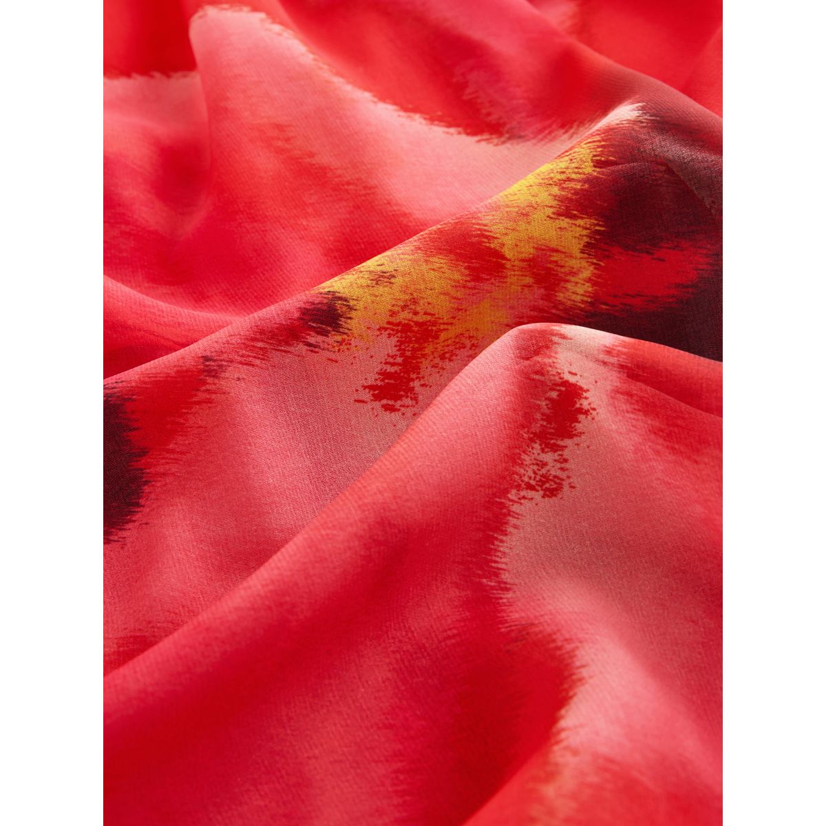 Jupe paréo longue en mesh rouge à fleurs, NEXT