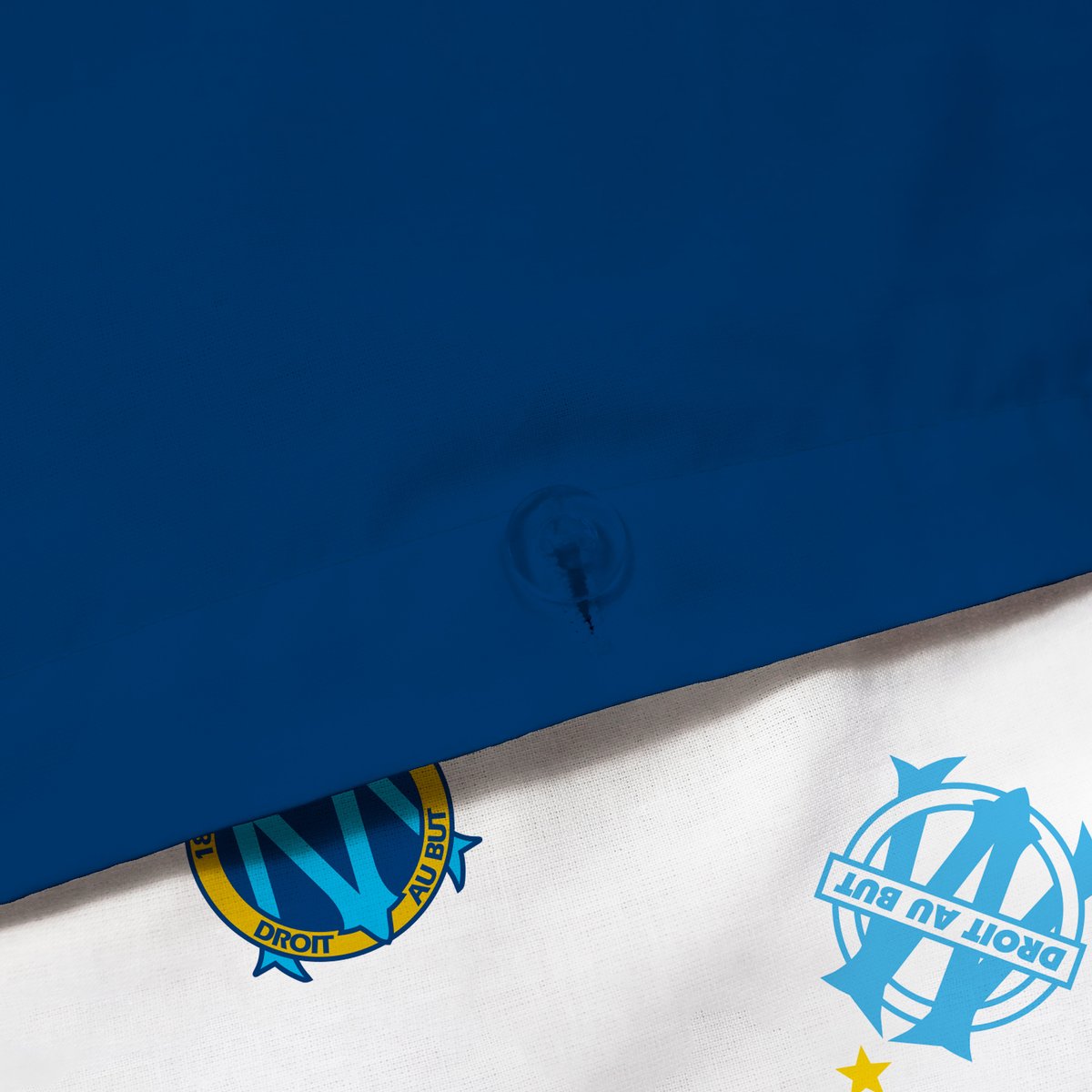 Parure de lit 100% Coton, OM CÉLÉBRATION bleu, OLYMPIQUE DE MARSEILLE