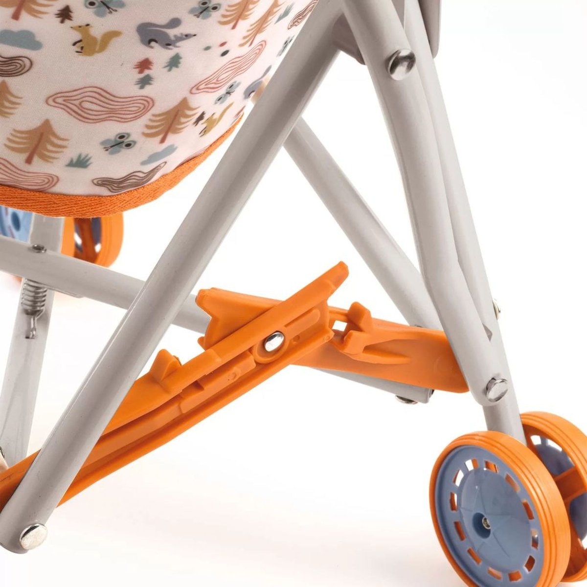 Poussette pour poupon orange, blanc, DJECO