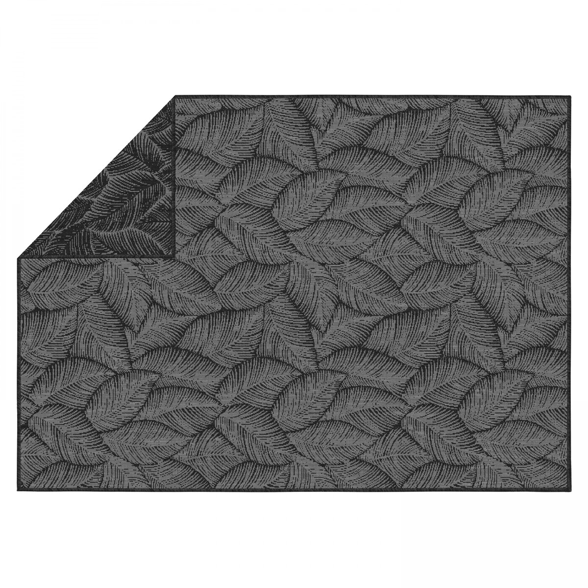 Tapis d'extérieur en polypropylène teinté dans la masse, FOLIA noir, OVIALA