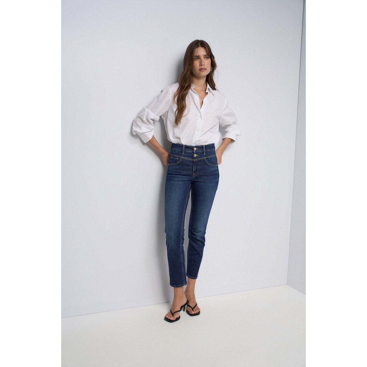JEAN FAITH PUSH IN CROPPED SLIM bleu denim, SALSA JEANS