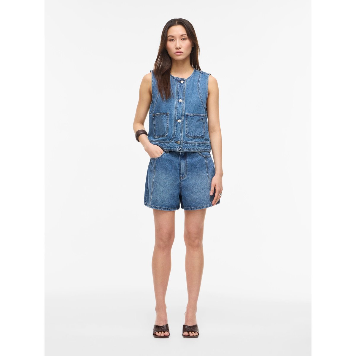 Gilet bleu - dark medium blue denim, ROUGE EDIT