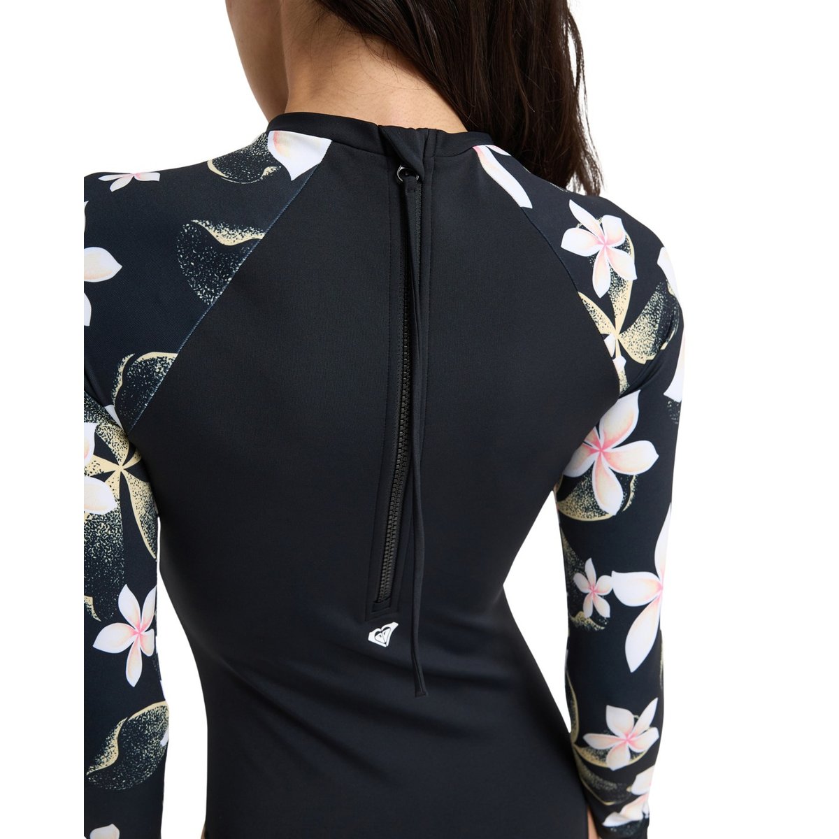 Monopièce à manches longues avec zip dans le dos BASIC MIX. noir anthracite hibiscus real s, ROXY