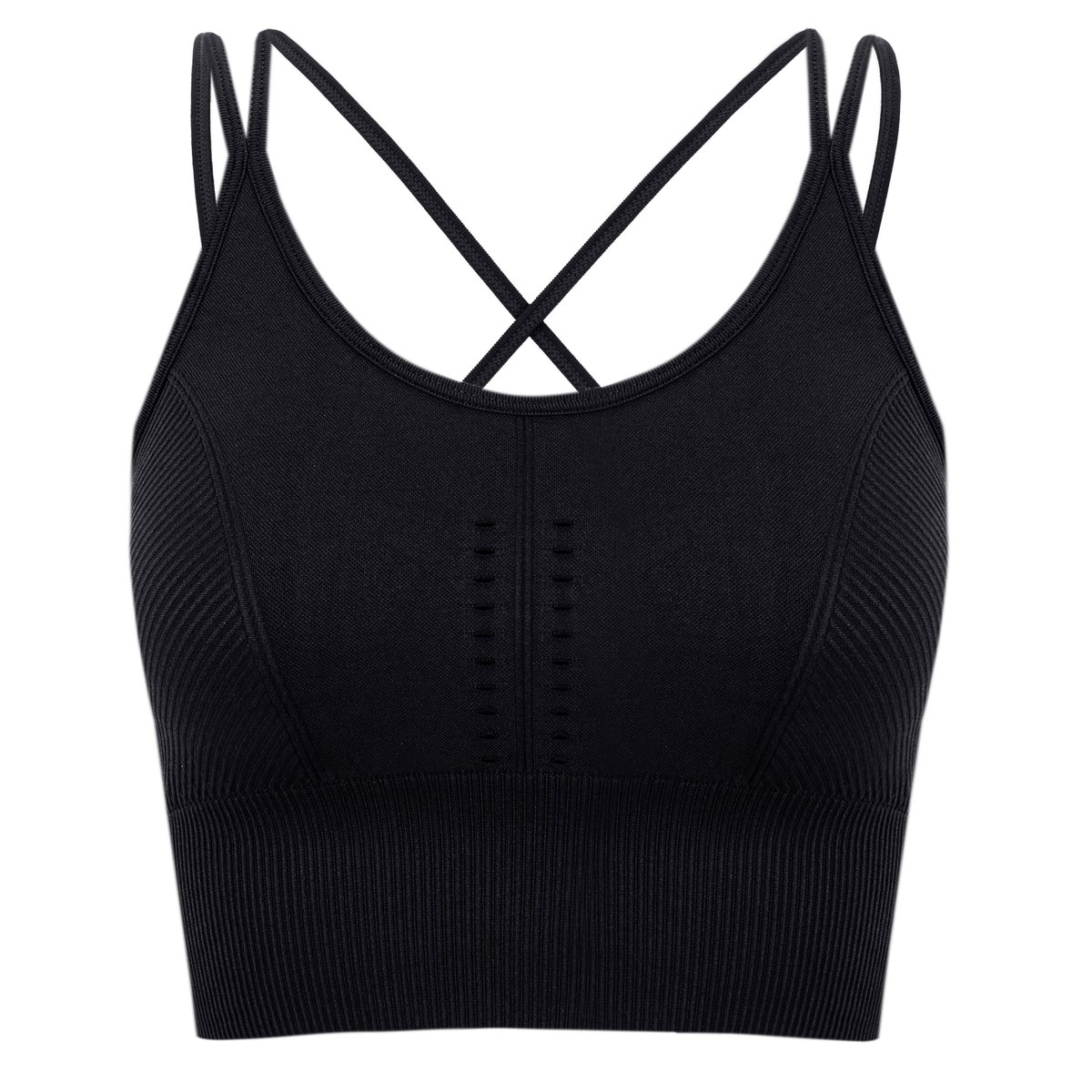 Brassière de Sport Seamless Fixation Moyenne INDIA noir, BORN