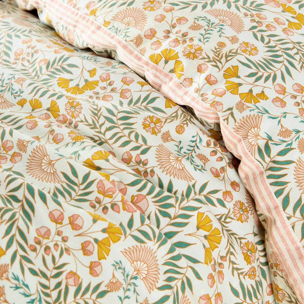 Majari Washed Cotton Duvet Cover floral print, LA REDOUTE INTERIEURS