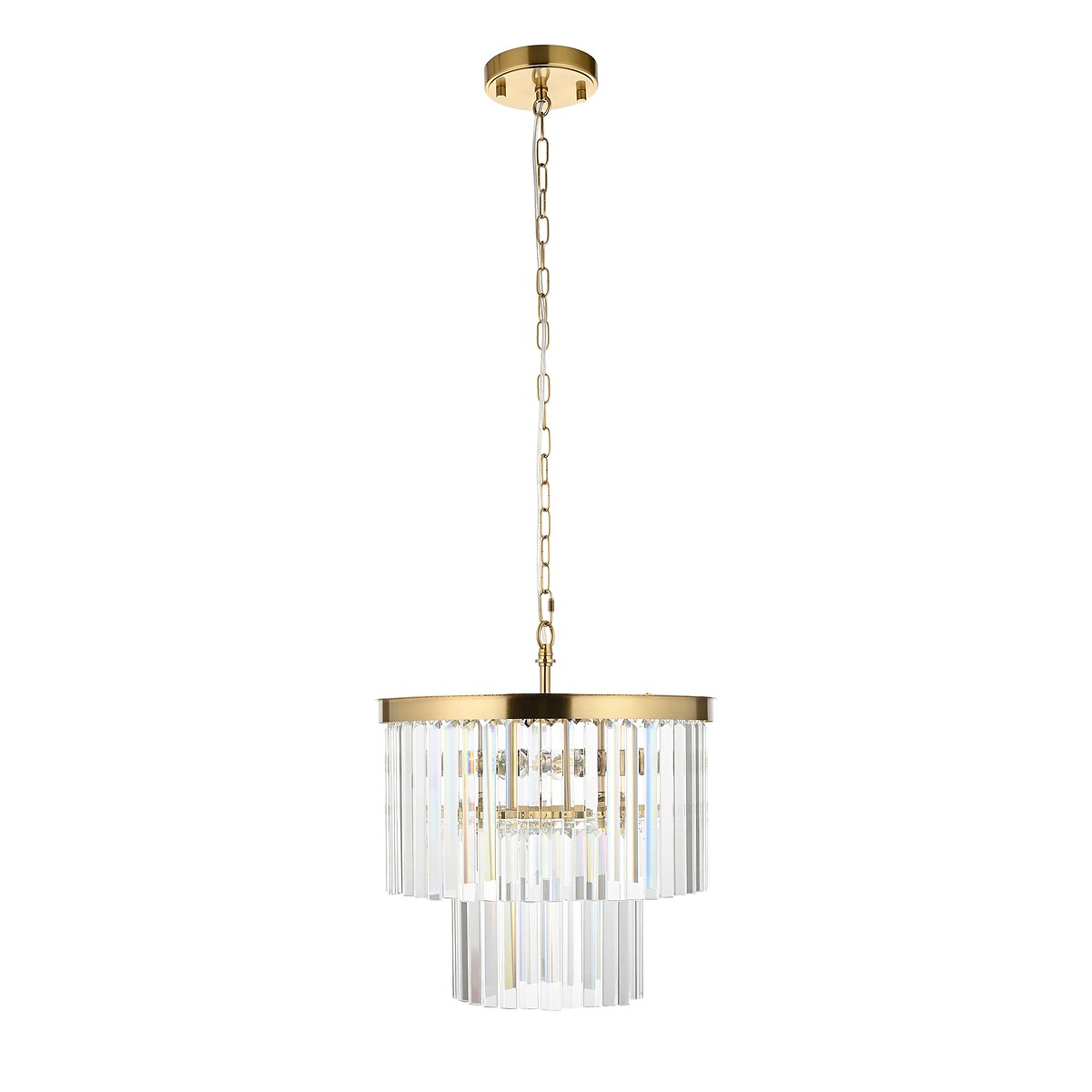 Coma 4-Light Tiered Glass Pendant Light brass, ÉDITÉ