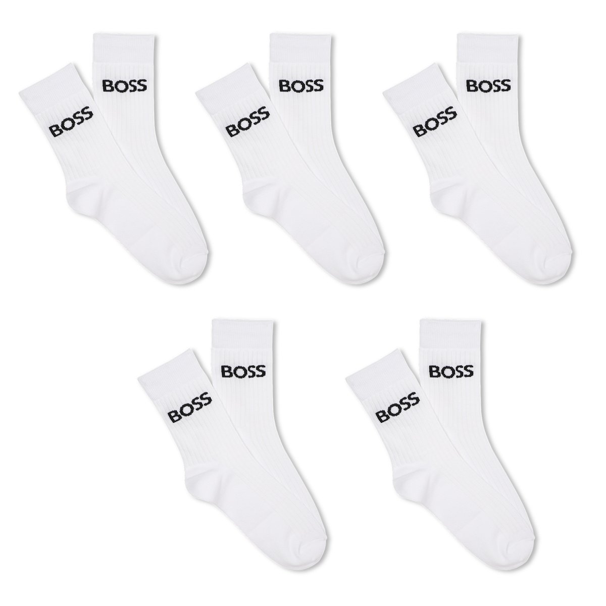 Lot de 5 paires de chaussettes blanc, BOSS KIDSWEAR