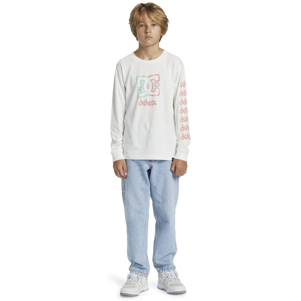 T-shirt à manches longues NEW DEALS. blanc blanc de blanc, DC SHOES