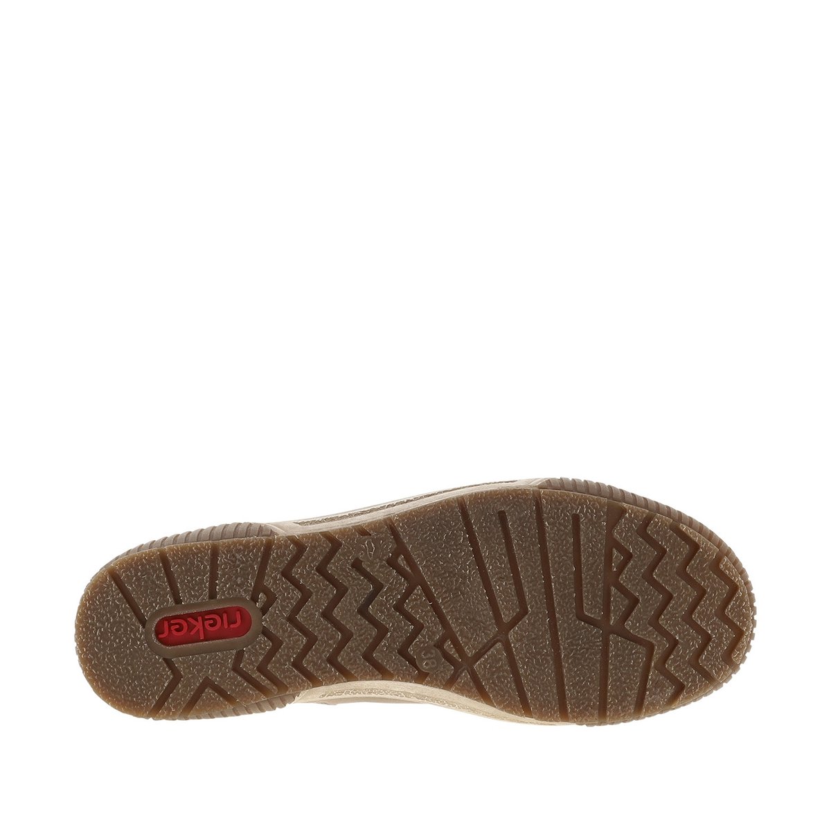 Baskets beiges fourrées à lacets ronds bicolore tressés et fermeture zippée beige, RIEKER