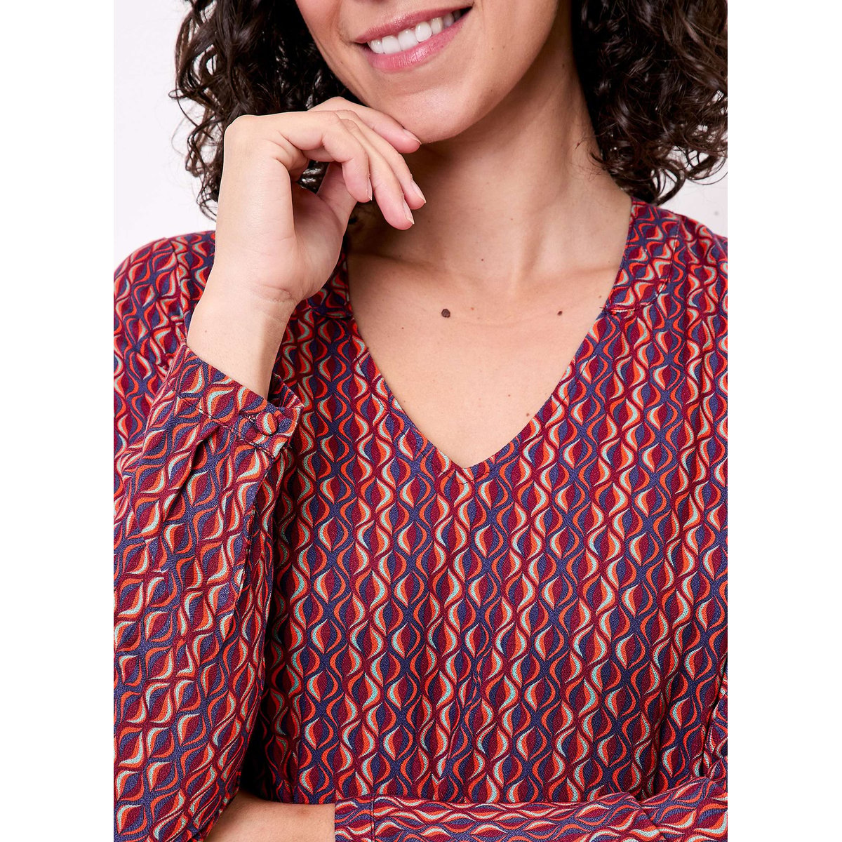 Robe fluide ample doublée GALATEE rouge bordeaux, PRINCESSE NOMADE