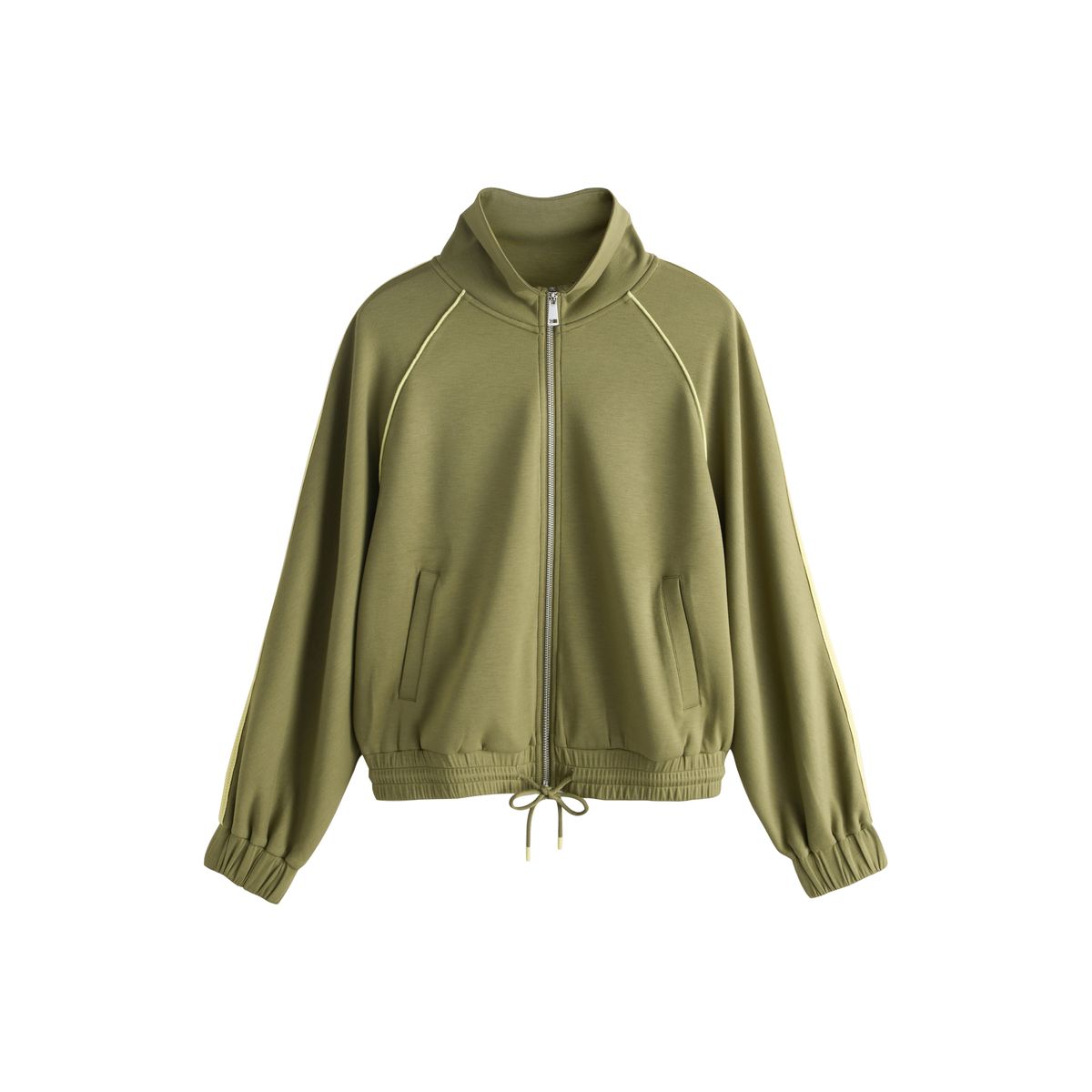 Blouson bomber fluide à bandes latérales vert olive, NEXT