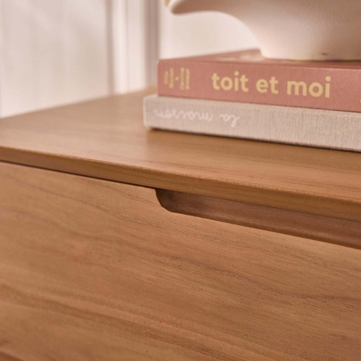 Commode en teck massif 110 cm 4 tiroirs GUSTAVE naturel, BERAH GETAH