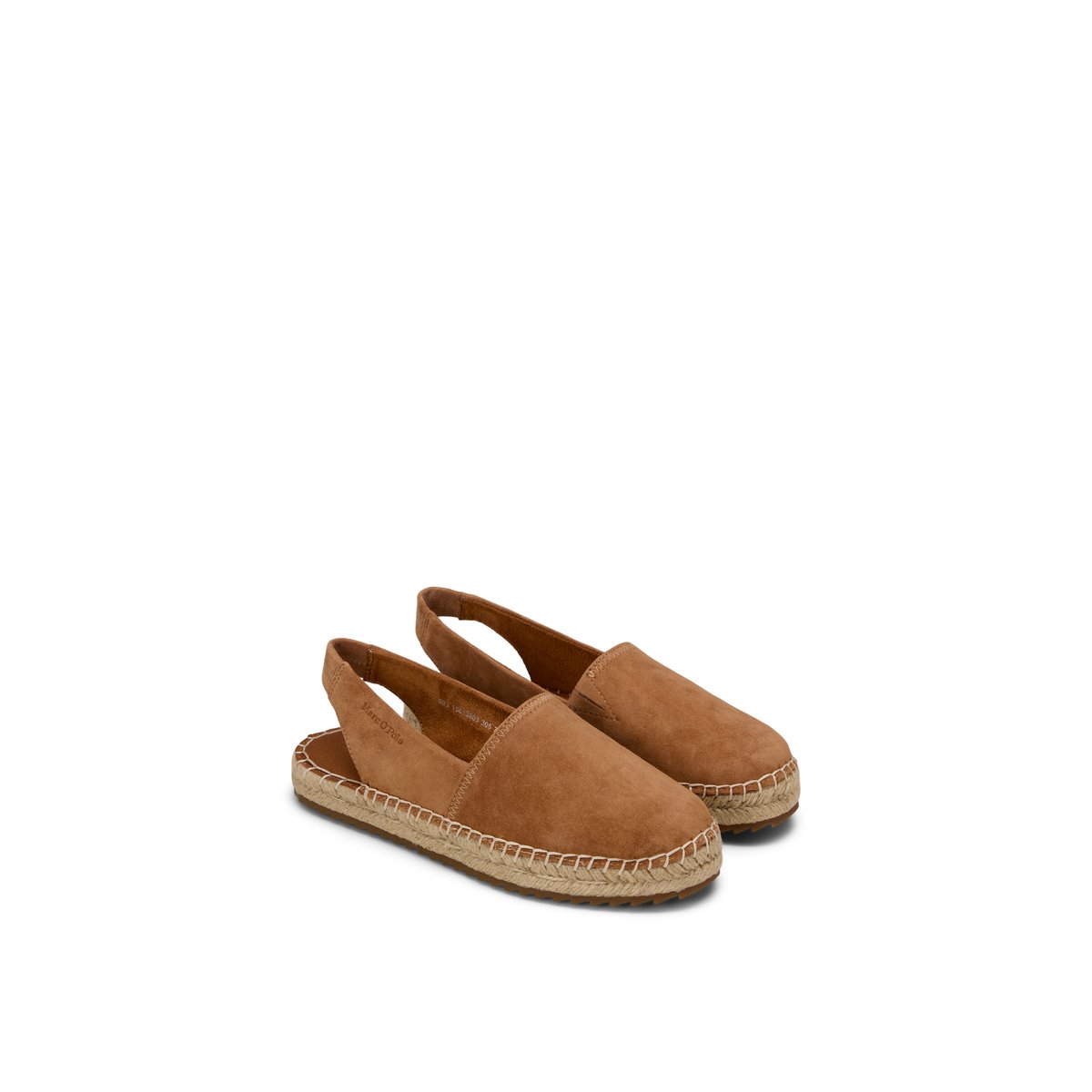 Espadrilles slingback modèle Gem en cuir de chèvre suédé braun, MARC O'POLO