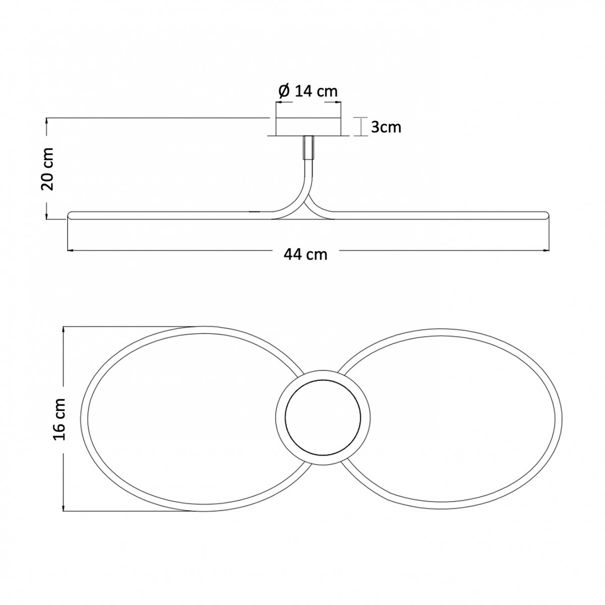 Plafonnier LED infini chromé - AENARIA argenté / chromé, KOSILUM